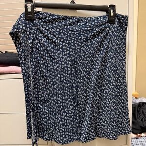 Brandy Melville Navy Floral Wrap Skirt